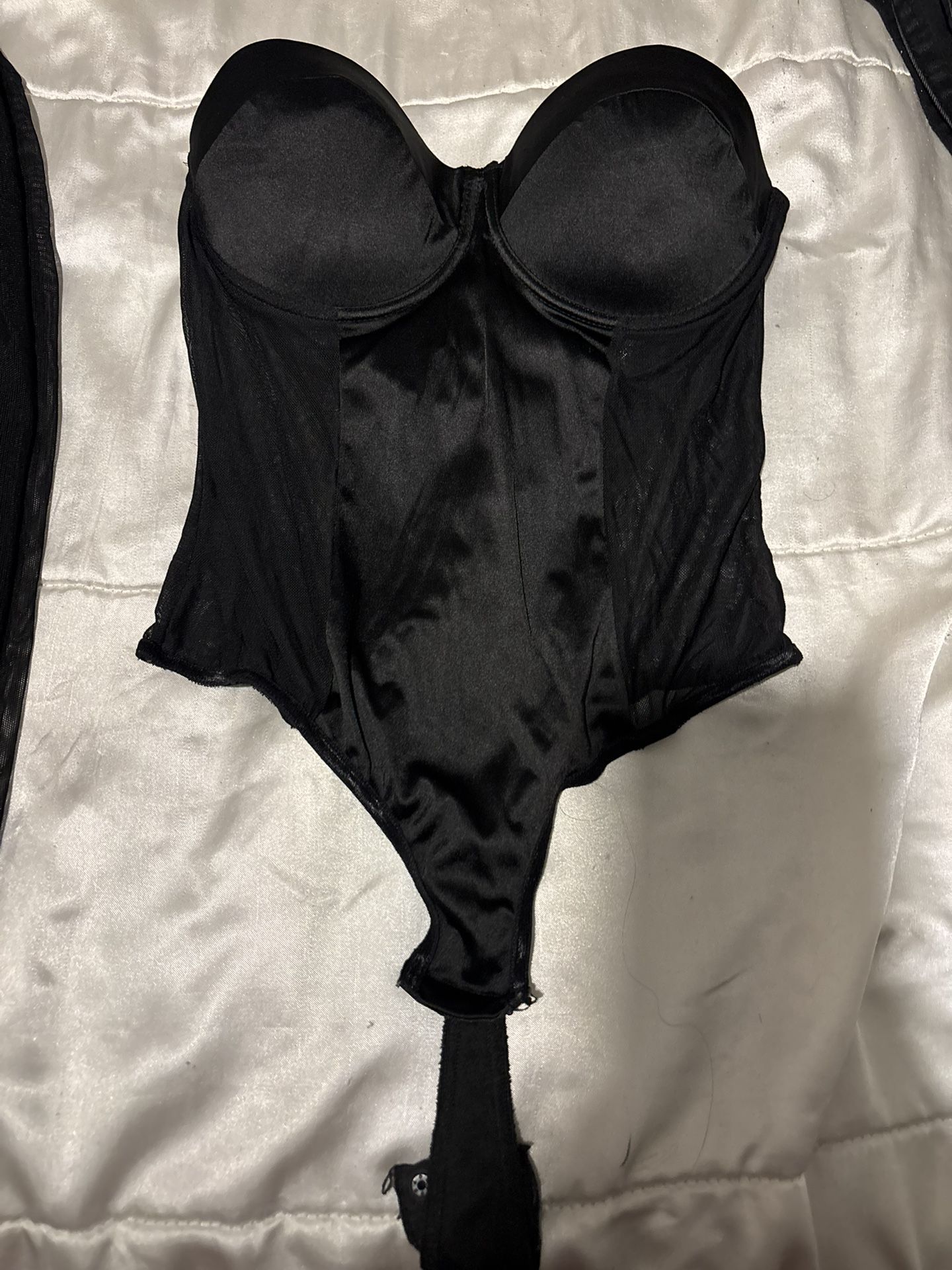 black strapless body suit, size small 