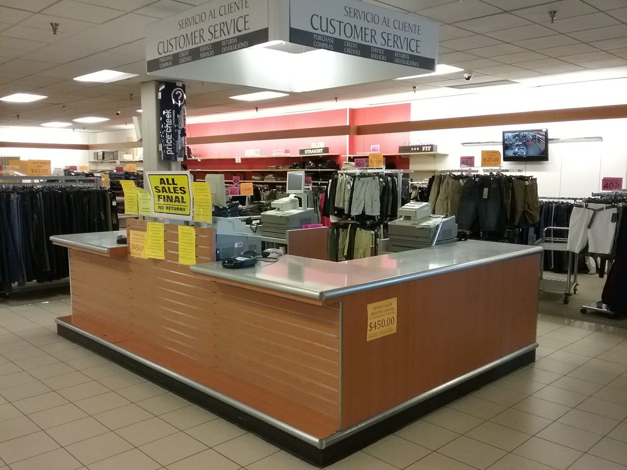 Large multi register counter service desk