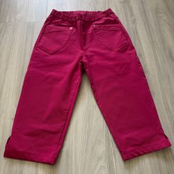 Hot Pink Cropped Pants – Size T2 (S–M) Elastic Waist, Stretchy & Comfy