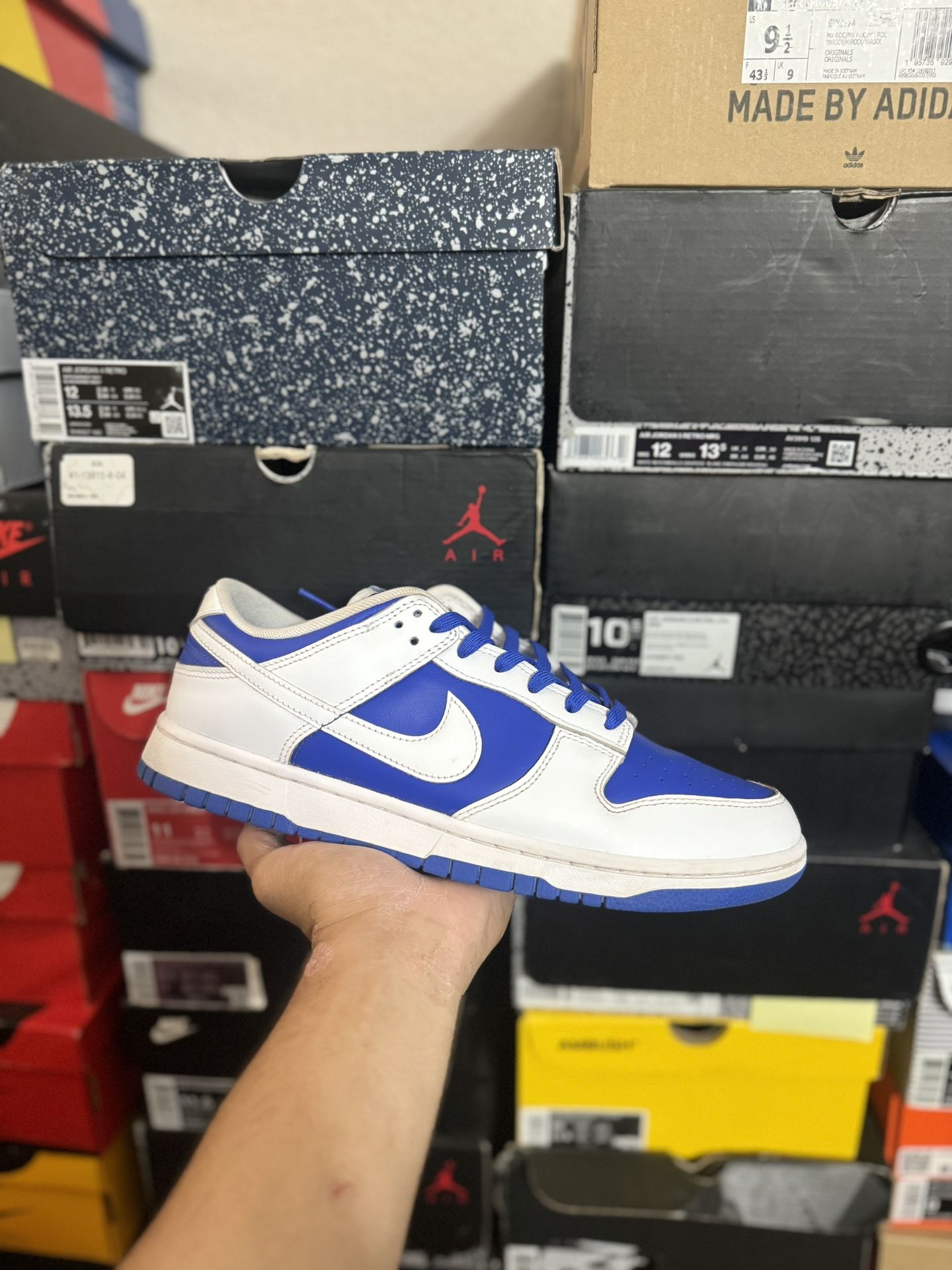 Nike Dunk Low Racer Blue White size 11 USED But Clean M