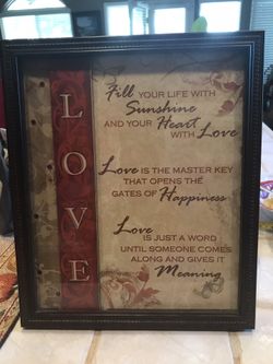 Framed “Love” print