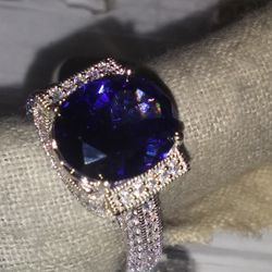 Big Blue Stone.925 Ring