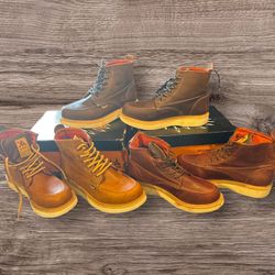 Work Boots Water Proof 100% leather Size 8.5 Through 11 Light Weight 