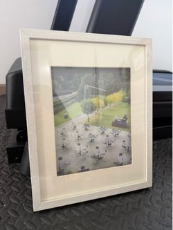 11x14” Picture Frame w/ Mat for 8x10” Photo Portrait - Country Rustic Style, White