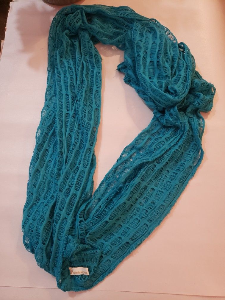 Infinity Turquoise Knit   Scarf 