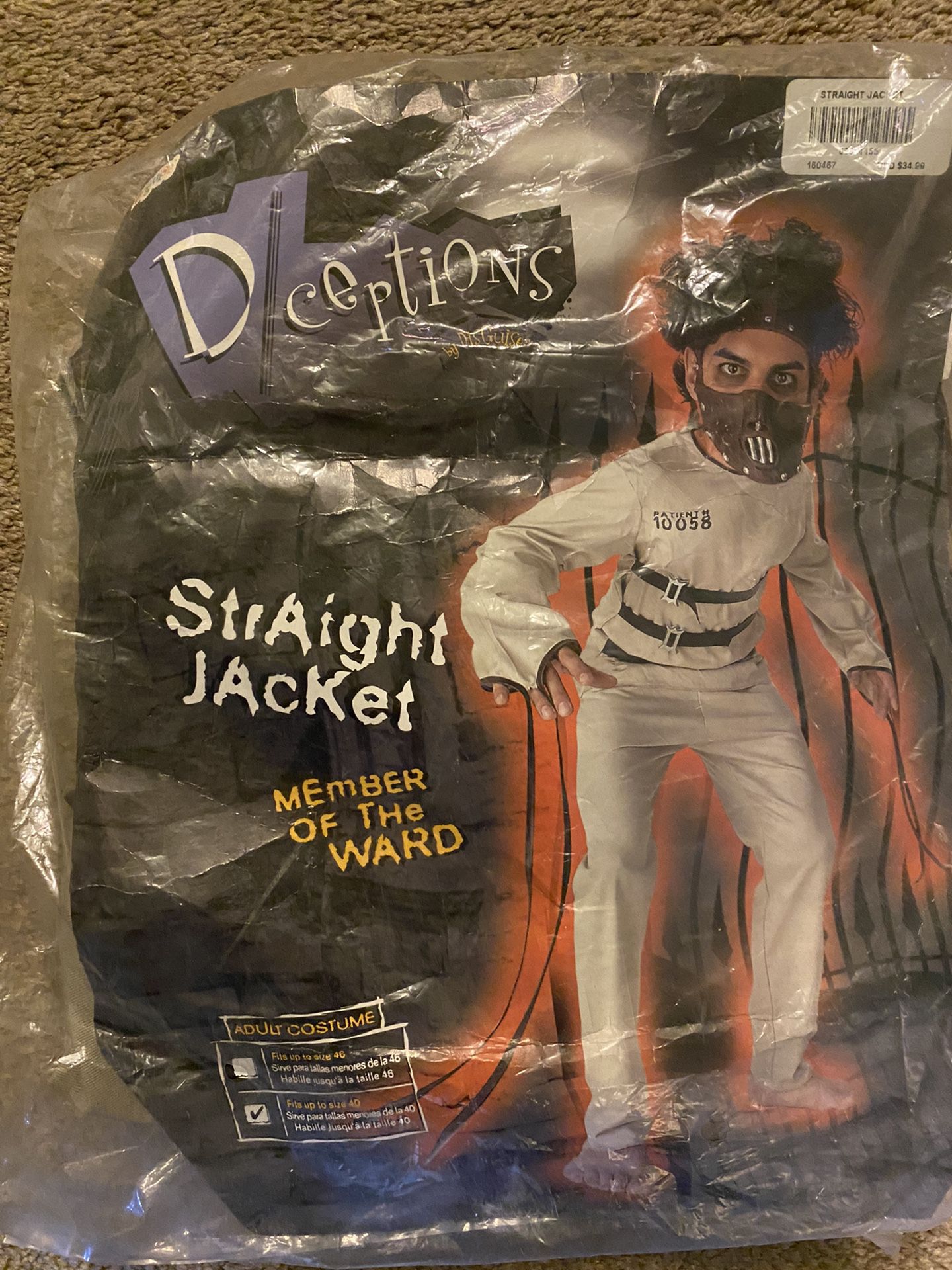 Halloween /party/dress up 🎃 Adult Straight Jacket Costume