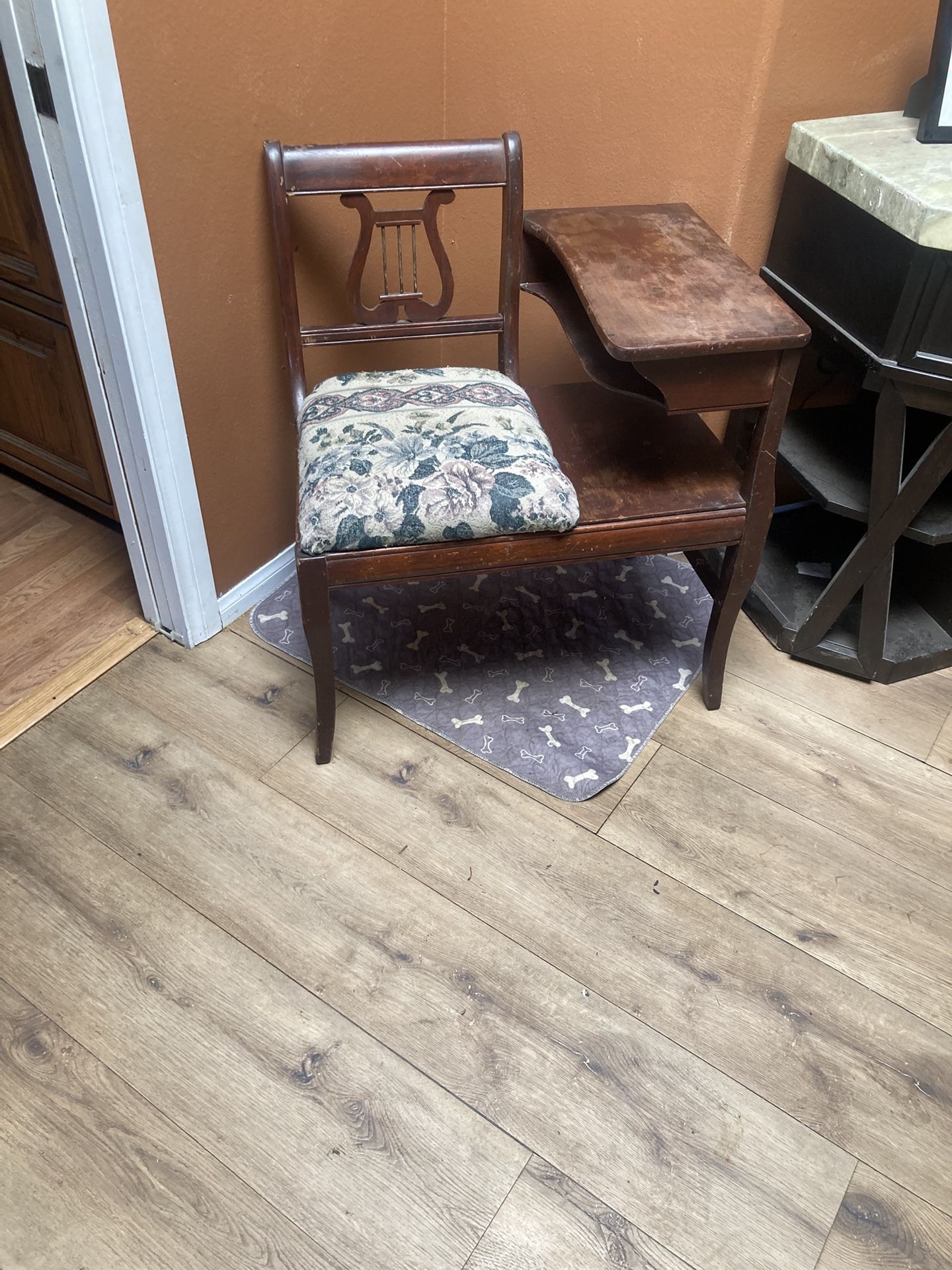 Old desk and chair.