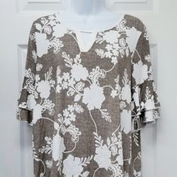Floral Tan Top L