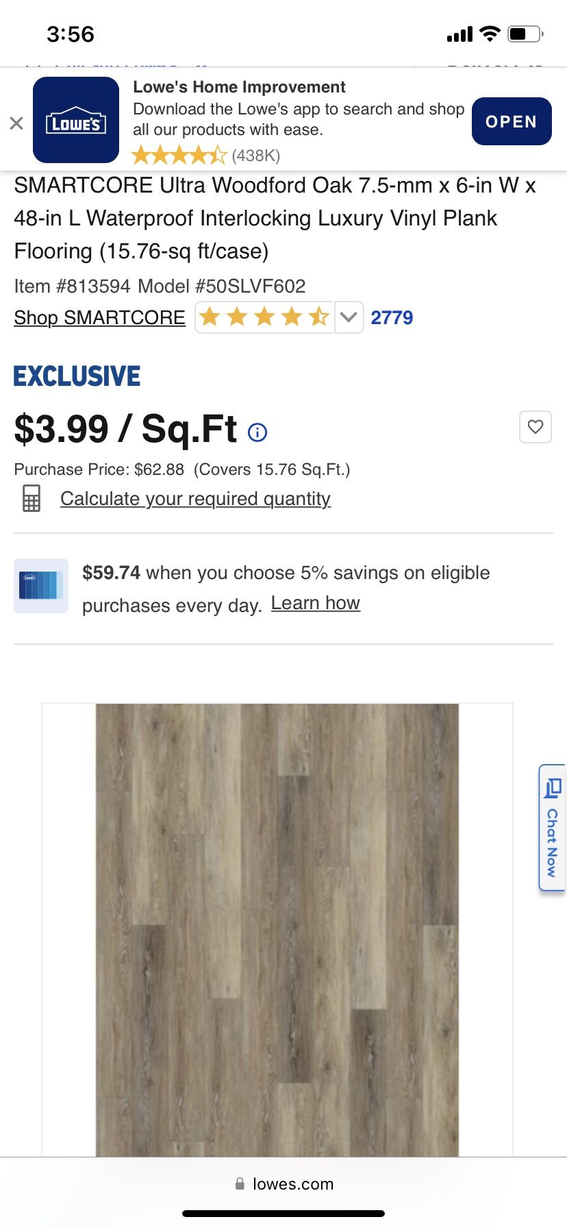 SMARTCORE Ultra Woodford Oak 7.5-mm x 6-in W x 48-in L Waterproof Interlocking Luxury Vinyl Plank Flooring