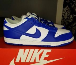 Blue and white dunks