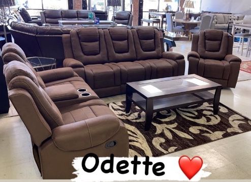 👉🏻Don't need to worry about peeling Recliner Livingroom Set ❤️No credit check sofa Loveseat 😇by Odette //