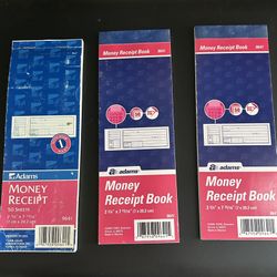 3 Receipt Books, 2 New, 1 Used 3 Pages
