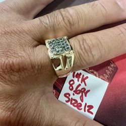14K Solid  Gold Ring For Wedding 8.6Gr Size 12