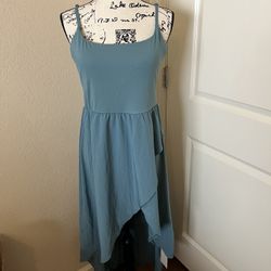 NWT Halara High-low Sleeveless Dress w/ Shorts, Built-in Bra, Pocket, Large, Teal