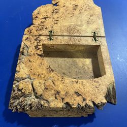 Michael Elkan Large Burl Wood Studio Crafted Jewelry Trinket Desk Storage Box