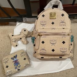 Mini Backpack With Small Wallet And Keychain