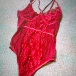 New Medium Red Lace Bodysuit Lingerie 