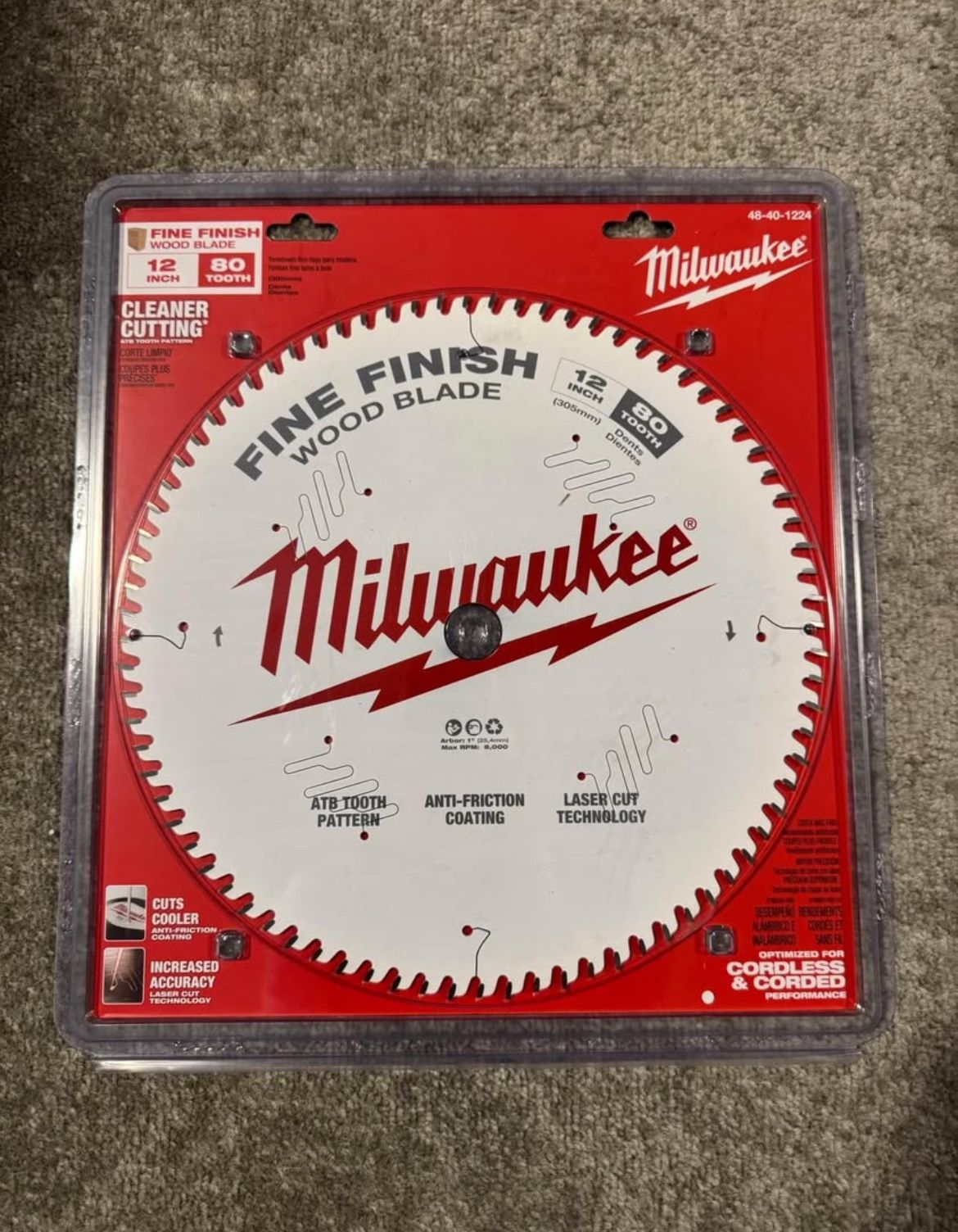 Milwaukee 12 Inch 80 Tooth Fine Finish Wood Blade