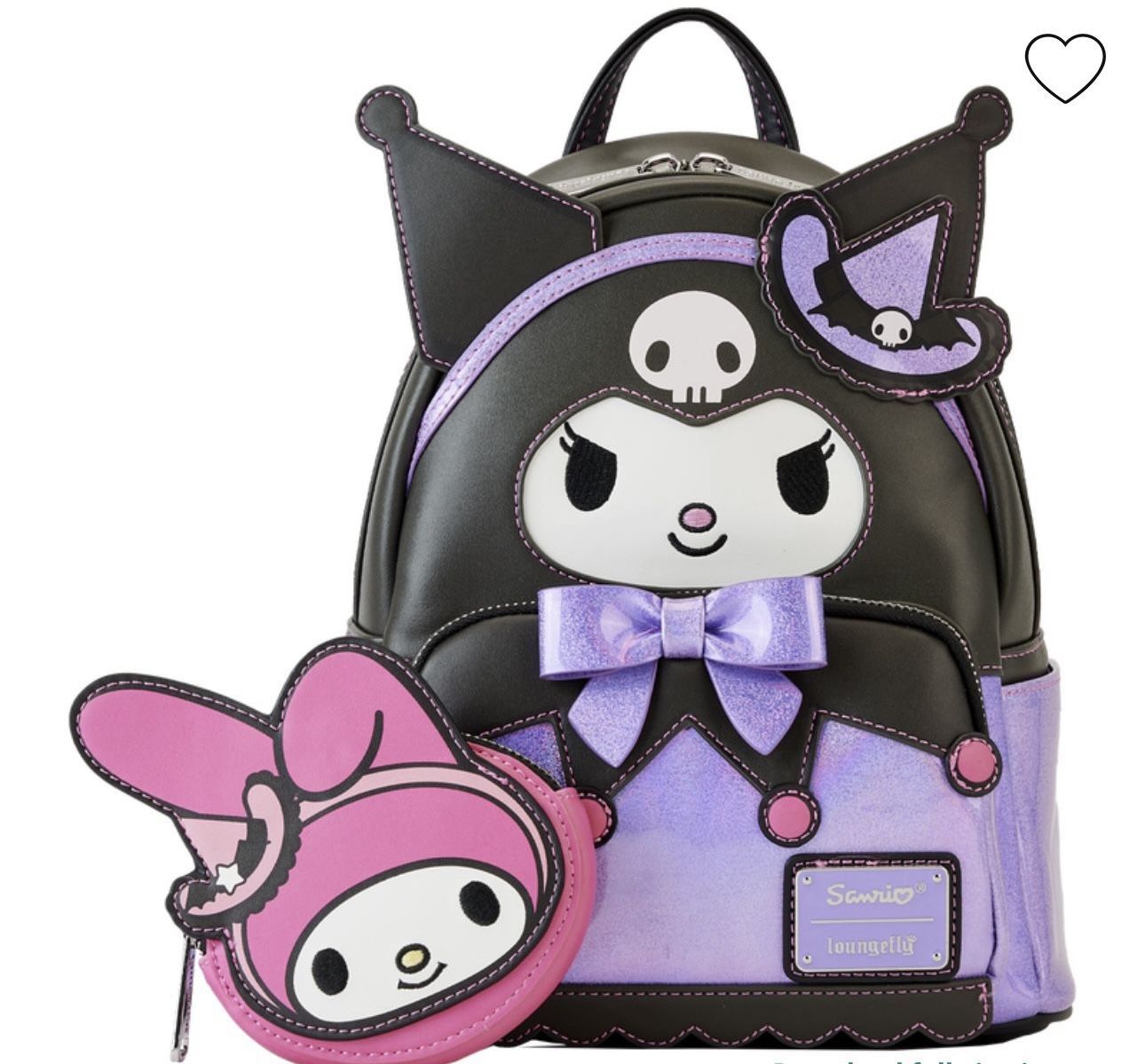 Kuromi Loungefly backpack with My Melody coin purse NYCC 2023 Exclusive