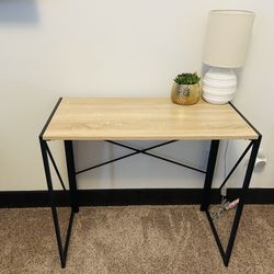 Folding Desk 31.5 Inches - Space Saving With Lamp And Decor