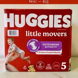 Huggies Little Movers Size 5 (50 ct) – $25 