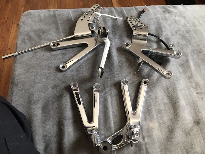 02 Yamaha r1 foot peg set CHROME