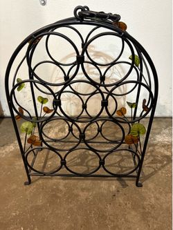 Wine rack with glass accents
