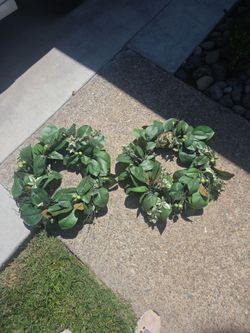 Two decorative artificial wreaths