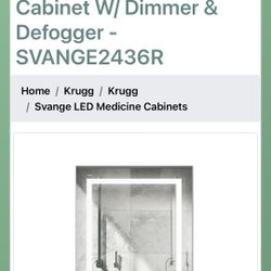 **Just Reduced.!!**Kruge Designer LED Lighted Mirror Bathroom Cabinet-NEW