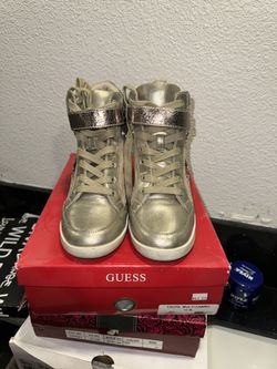 Guess Size 10 Gold Shoes Wedge 