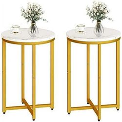Modern Gold Side Table Set of 2