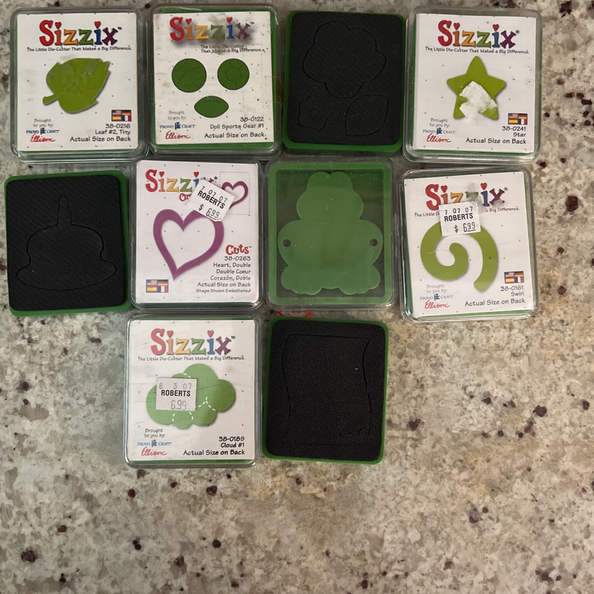 Sizzix GREEN Dies - Your Choice Of 10 Designs