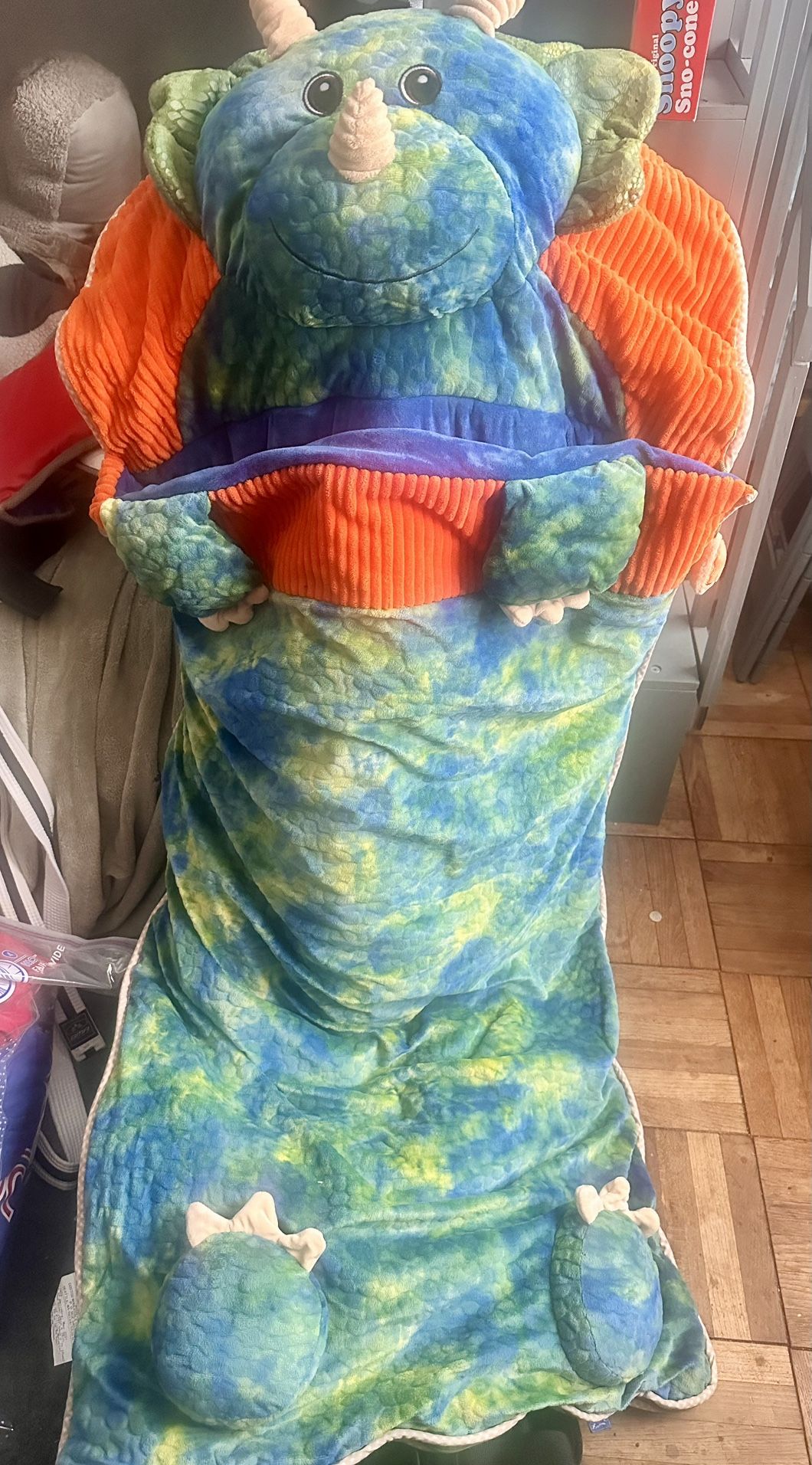 Dinosaur Sleeping Bag With Built In Pellow