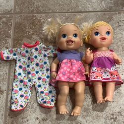 Dolls 13 Inches Tall And 12 Inches Tall 