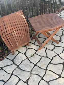 Wooden Folding Outdoor Side Tables – Set of 2