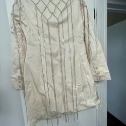 White statement Jacket with Chain Design