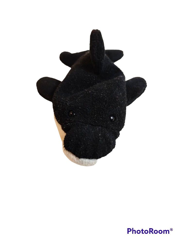 Ty Beanie Baby Original Black and White Splash Killer Whale Plush 
