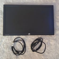 HP ProDisplay P201m 20-inch LED Backlit Monitor No Mount + Power Cable + DVI to DVI Cable + Brand New Wired Hp Keyboard
