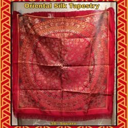 ORIENTAL SILK TAPESTRY TABLECLOTH
