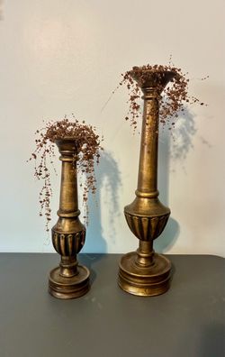 Gold Pillar Candlestick Holders Set of 2 India