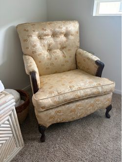 Floral wingback arm chair
