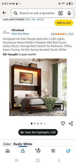Brand new full murphy bed frame