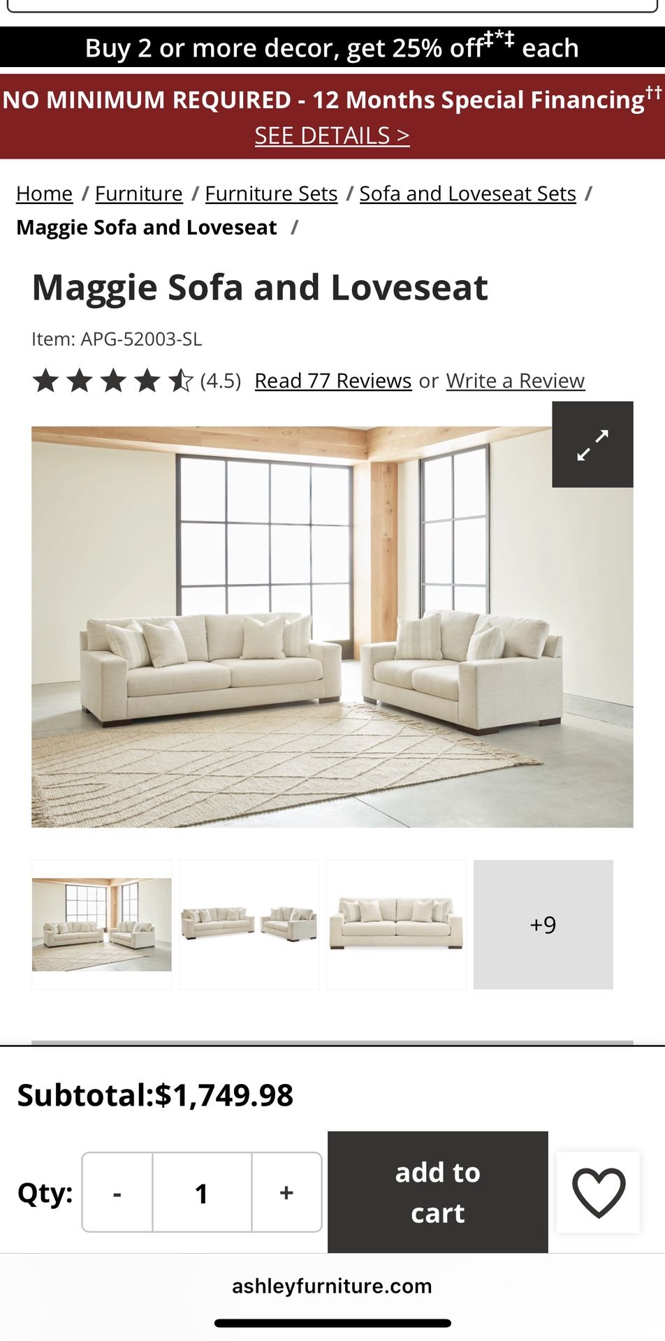 Maggie Set Couches From Ashley