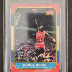 1986 Fleer Michael Jordan Rookie PSA 7 "The GOAT" of the NBA.