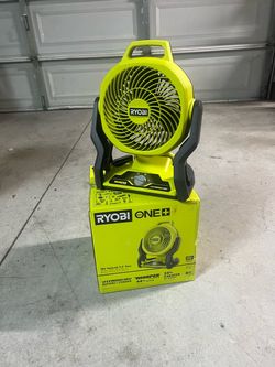 New RYOBI ONE+ 18V Cordless Hybrid WHISPER SERIES 7-1/2 in. Fan (Battery Not Included)