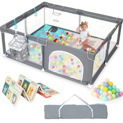 New In Box Xlarge 79x59x27 Baby Playpen Toddler Activity Center With Mat, Balls, Diperbag & More  KidsPlay Yard 