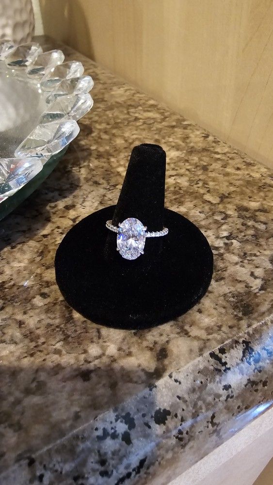 3ct Sterling Silver Moissanite Ring 