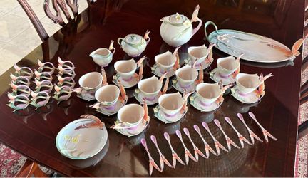 Franz Porcelain Papillon Butterfly Collection – Rare Matching Tea Service – 50+ Pieces