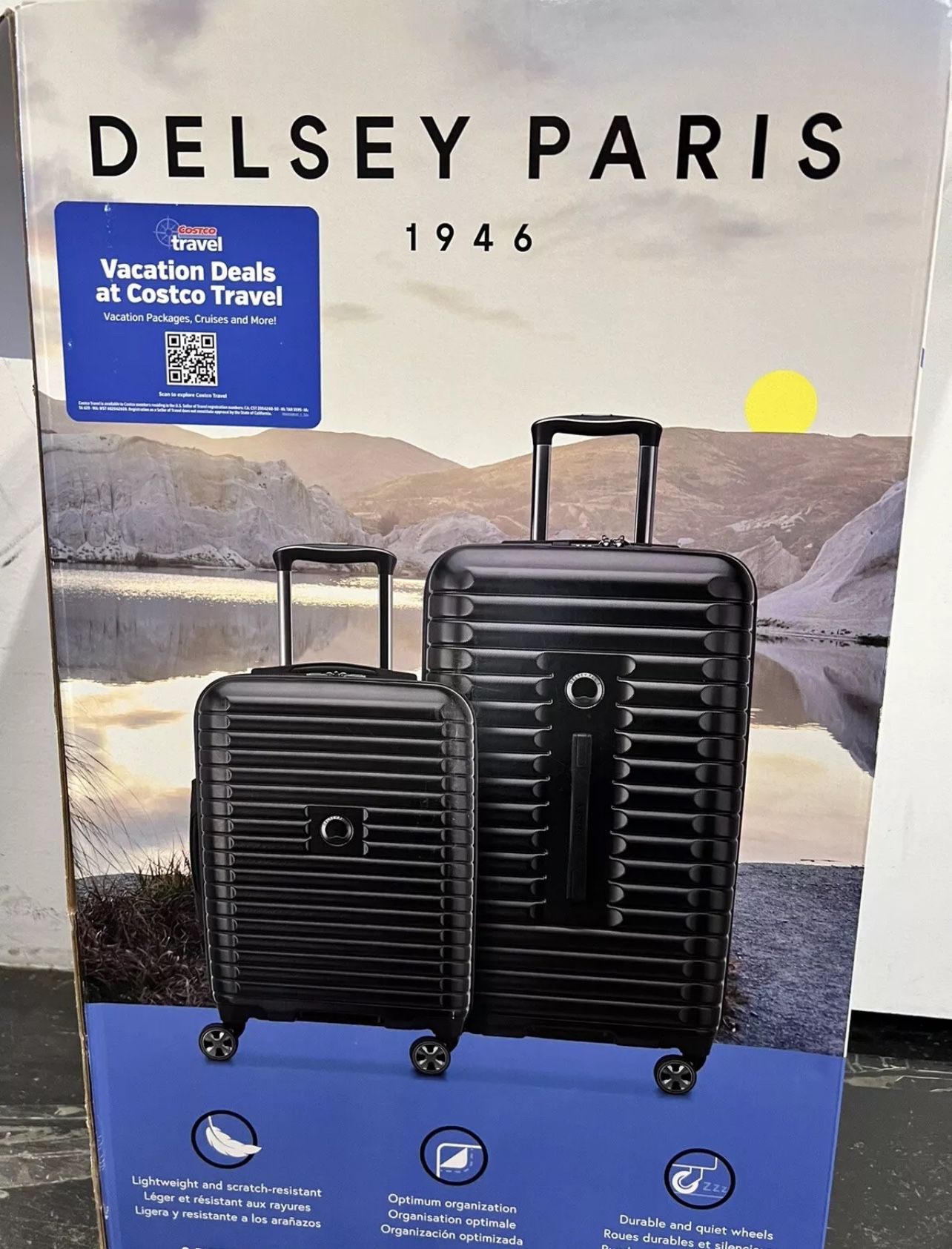 Delsey 2 Piece Luggage Trunk Set in Black.