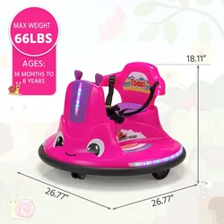 TOBBI 12V Battery Powered Kids Electric Bumper Car Control-Meg